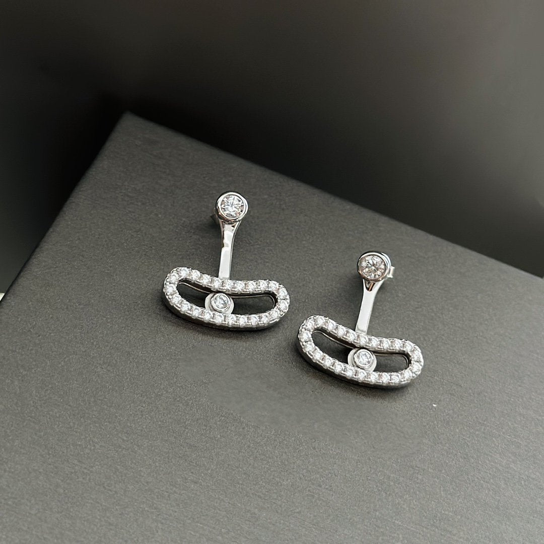 [⭐JeweliWhal]MOVE UNO SILVER DIAMOND EARRINGS