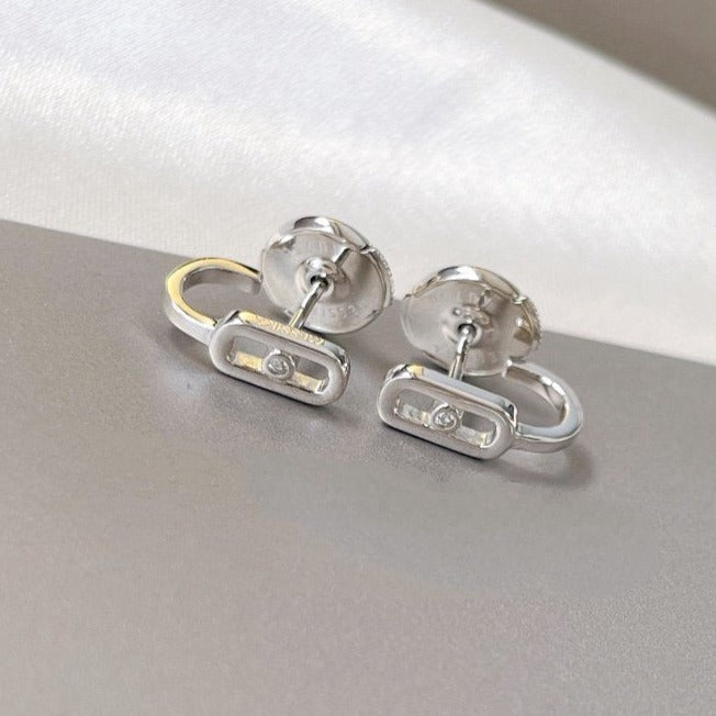 [⭐JeweliWhal]CREOLES MOVE UNO MINI 1 DIAMOND EARRINGS