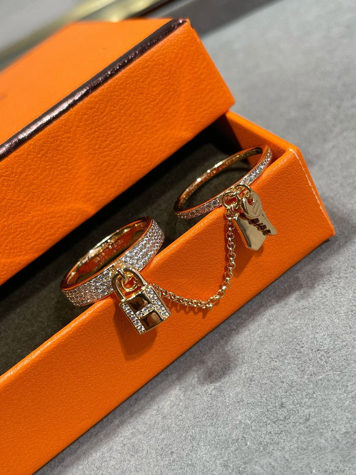 [⭐JeweliWhal]HM KELLY CLOCHETTE DOUBLE RING IN  WITH DIAMONDS