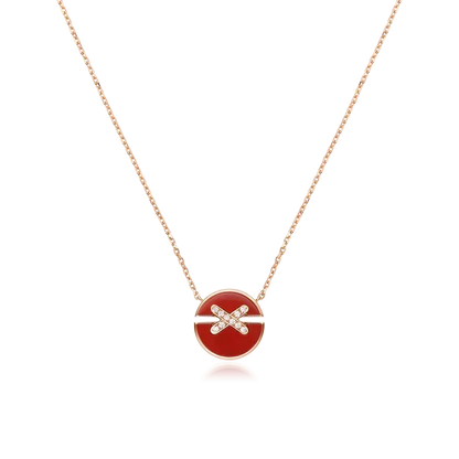 [⭐JeweliWhal]JEUX DE ROSE GOLD DIAMOND NECKLACE