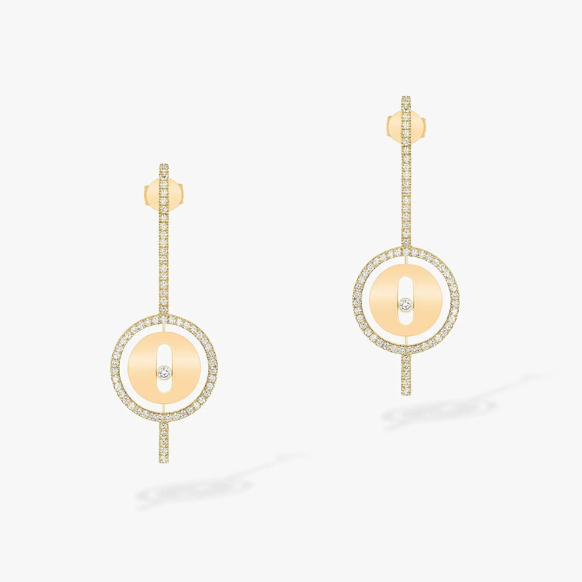 [⭐JeweliWhal]Demo MOVE ARROW PINK GOLD DIAMOND EARRINGS