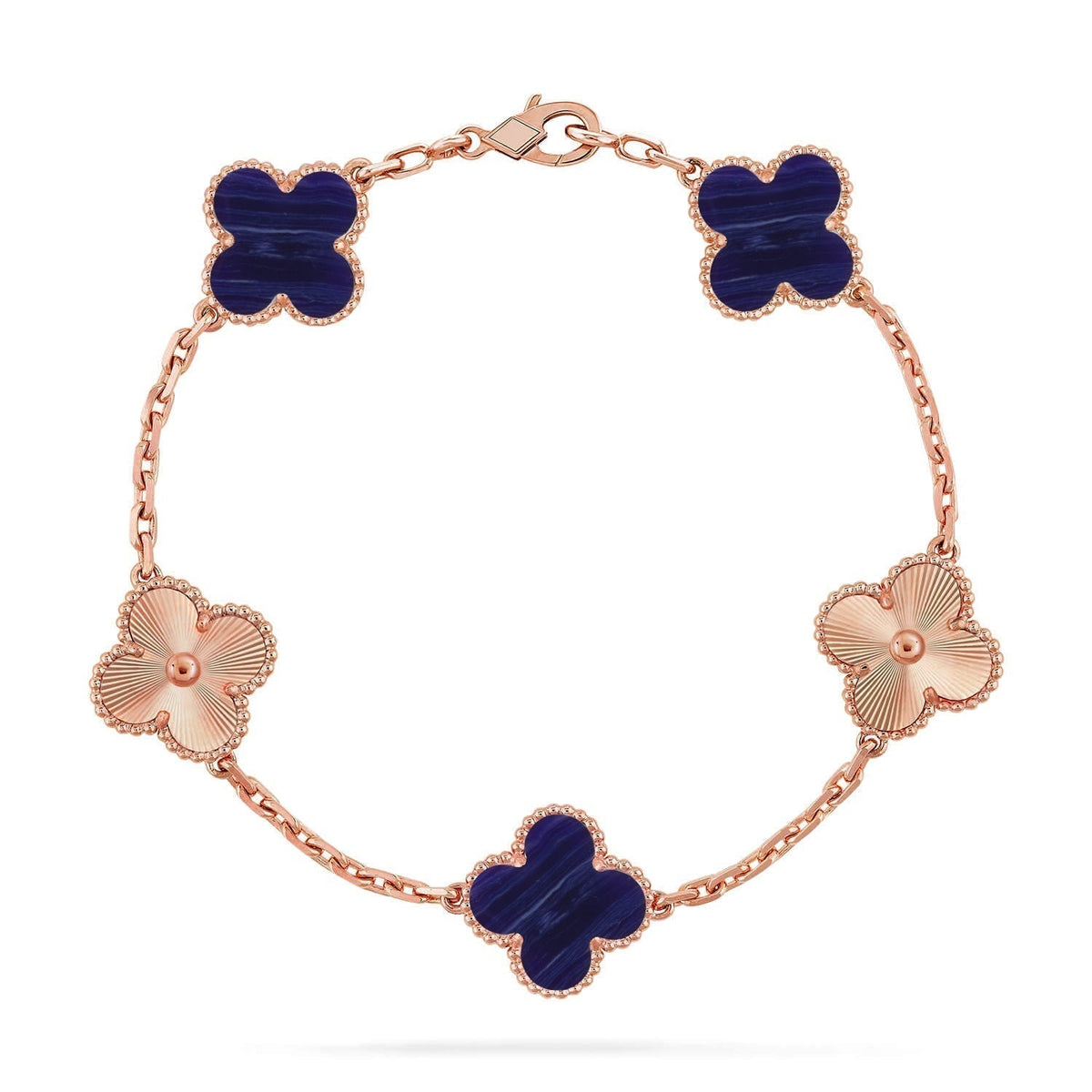 [⭐JeweliWhal]CLOVER 5 MOTIF PURPLE STRIPES BRACELET COLLECTION