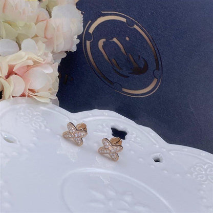 [⭐JeweliWhal]JEUX DE PINK GOLD DIAMOND EARRINGS