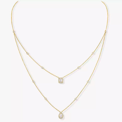 [⭐JeweliWhal]Diamond Necklace My Twin 2 Rows