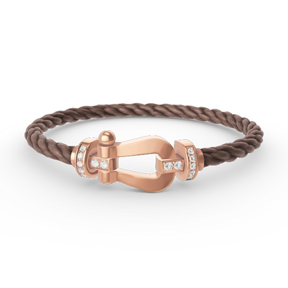 [⭐JeweliWhal]FORCE LARGE HORSESHOE HALF DIAMOND BRACELET ROSE GOLD