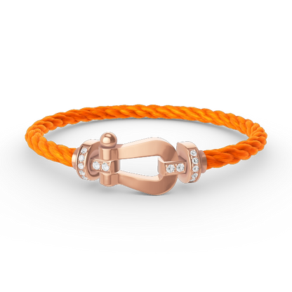 [⭐JeweliWhal]FORCE LARGE HORSESHOE HALF DIAMOND BRACELET ROSE GOLD