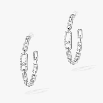 [[⭐JeweliWhal]Move Link Diamond Hoop Earrings