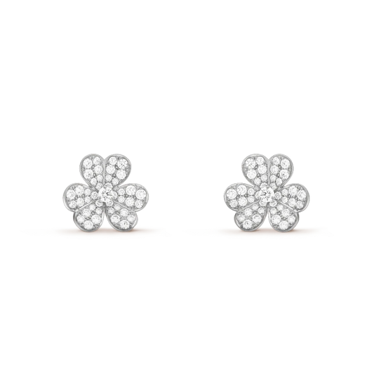 [⭐JeweliWhal]FRIVOLE SILVER FLOWER DIAMOND EARRINGS