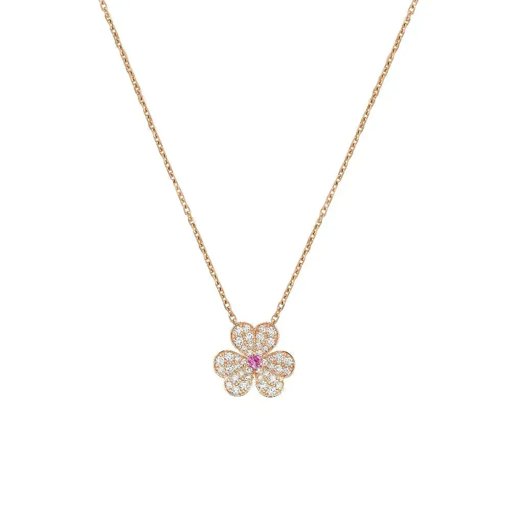 [⭐JeweliWhal]FRIVOLE ROSE GOLD FLOWER DIAMOND NECKLACE