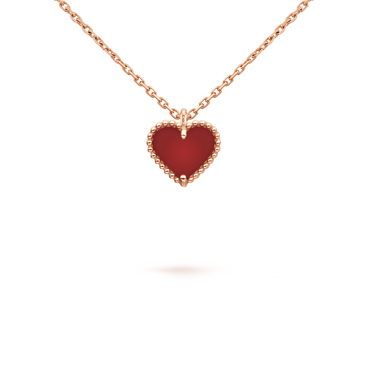 [⭐JeweliWhal]SWEET CLOVER CARNELIAN HEART NECKLACE