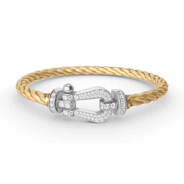 [⭐JeweliWhal]FORCE LARGE HORSESHOE FULL DIAMOND BRACELET SILVER