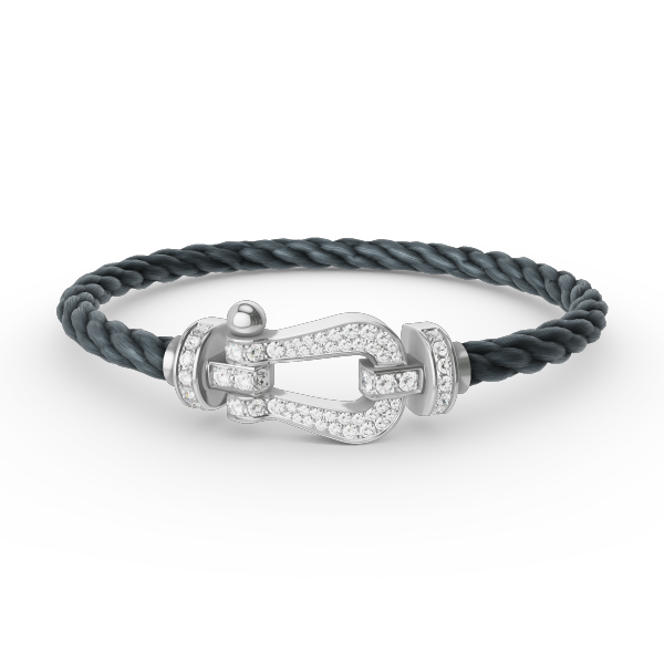 [⭐JeweliWhal]FORCE LARGE HORSESHOE FULL DIAMOND BRACELET SILVER