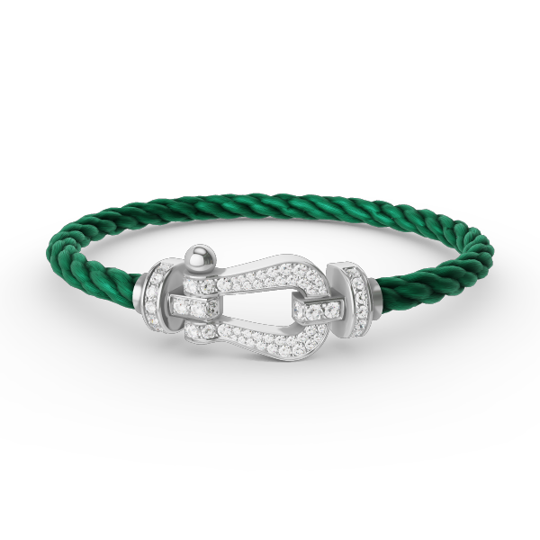 [⭐JeweliWhal]FORCE LARGE HORSESHOE FULL DIAMOND BRACELET SILVER