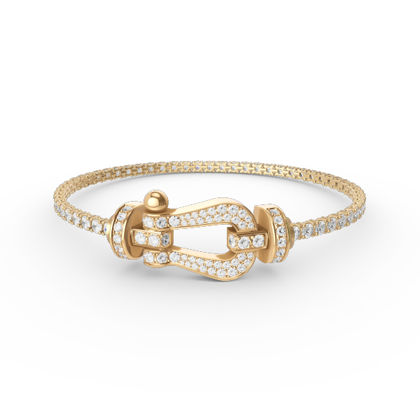 [⭐JeweliWhal]FORCE  LARGE HORSESHOE FULL DIAMOND TENNIS BRACELET