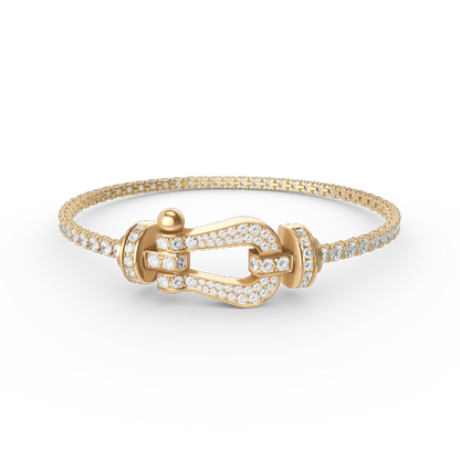 [⭐JeweliWhal]FORCE  LARGE HORSESHOE FULL DIAMOND TENNIS BRACELET